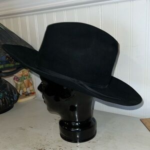 Resistol black 4x beaver wool felt western cowboy hat 7 1/4 self conforming